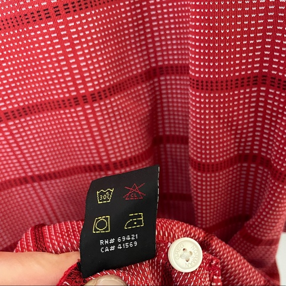 GREG NORMAN Men’s Red Collared Golf Shirt Medium - Picture 11 of 11